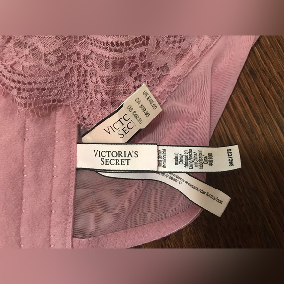 Dream Angels Victoria’s Secret Lined Demi Double Demi 34 C Bra Bustier Lace NWT - Picture 4 of 9